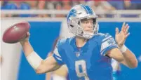  ??  ?? Lions quarterbac­k Matthew Stafford lost to the Falcons last week but beat the Vikings twice last season.
| RICK OSENTOSKI/ AP