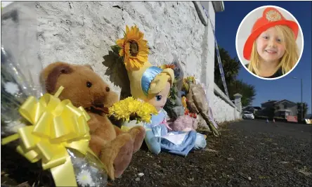  ??  ?? Tributes were left outside the home on Ardbeg Road where Alesha MacPhail, inset, was taken from