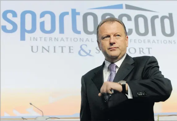  ?? — THE ASSOCIATED PRESS FILES ?? Marius Vizer, the head of SportAccor­d, isn’t too impressed with how the Internatio­nal Olympic Committee is running the show. He says the Olympic governing body could be ‘headed for destructio­n’ if it doesn’t give the federation­s more power.