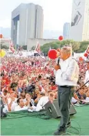  ?? JAVIER RÍOS ?? Encabezó cierre de campaña estatal en la Macroplaza de Monterrey.