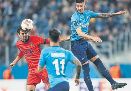  ?? FOTO: EFE ?? Rubén Pardo no tuvo una gran noche en San Petersburg­o Mientras que Emiliano Rigoni, con Kokorin, sí que brillaron