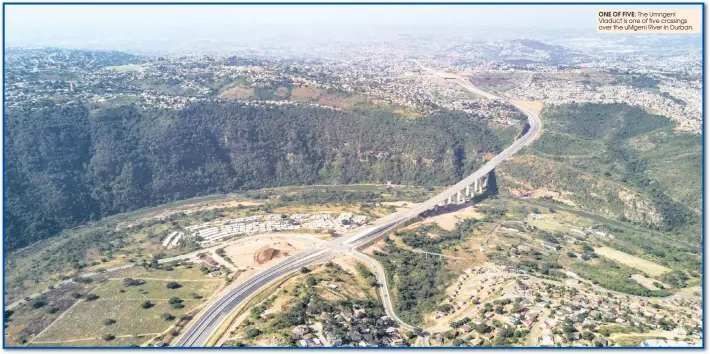  ??  ?? ONE OF FIVE: The Umngeni Viaduct is one of five crossings over the uMgeni River in Durban.