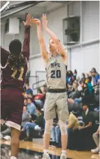  ?? Submitted photo ?? ■ National Park’s Kamren Roelke puts up a shot over a South Arkansas player during last week’s game at The Kettle. Photo courtesy of Aaron Brewer