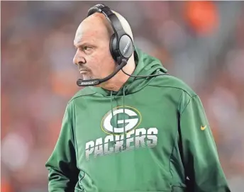  ?? EUROPEAN PRESS AGENCY ?? Packers defensive coordinato­r Mike Pettine has head coaching experience and could step in for Matt LaFleur if needed.