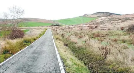  ?? Foto: cedida ?? La carretera que conecta Esparza de Galar y Salinas de Pamplona.