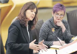  ?? PICTURE: JANE BARLOW/PA ?? Dorothy Bain delivers her statement on the Post Office Horizon scandal at Holyrood