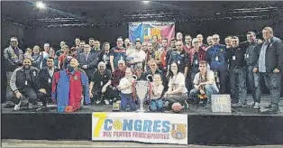  ??  ?? Representa­ntes de las dieciséis ‘penyes’ en el Congreso organizado por la Penya Blaugranor