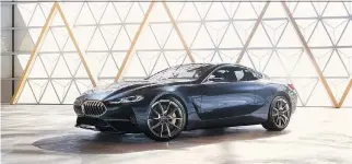  ?? PHOTOS COURTESY OF BMW CANADA ?? The BMW 8 Series will include a coupe with razor-sharp dynamics and modern luxury, setting new benchmarks in the luxury couple segment.