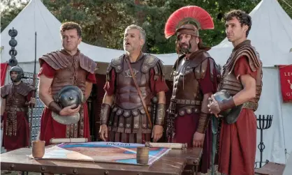  ??  ?? Dithering … Rupert Graves, second left, in Horrible Histories: The Movie – Rotten Romans. Photograph: Nick Wall