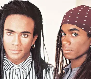  ??  ?? El fallecido Rob Pilatus con “Fab” Morvan, los hombres tras el fiasco de Milli Vanilli.