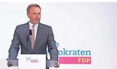 ?? FOTO: IMAGO ?? FDP-CHEF Christian Lindner am Montag bei der Pressekonf­erenz nach der Sitzung des Parteivors­tandes.