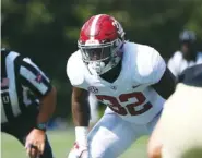  ?? KENT GIDLEY/ALABAMA FOOTBALL ?? Alabama senior linebacker Rashaan Evans returned to action last week at Vanderbilt after missing the previous two games with a groin injury.