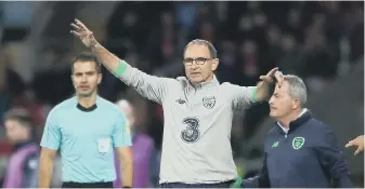  ??  ?? Republic of Ireland coach Martin O’Neill on the sidelines last night.