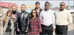  ?? PICTURE: SIBUSISO NDLOVU ?? Irate business owners, Imaan Khan (Mia Tilemart), Zane Sadek (Hardware Master), Junaid Iqbal (Isipingo Business Forum chairman), Salma Amod Sadek (Mrs Hardware), Raveen Maharaj (Malls Electrical and Hardware), Aidan David (Isipingo CPF chairman) and...