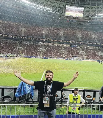  ??  ?? Saskatoon’s Lee Kormish travelled 20,000 kilometres to visit all 12 stadiums across Russia for the 2018 World Cup.