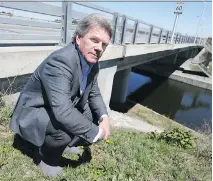  ?? JEAN LEVAC ?? Sean McKenny is hoping to convince city officials to rename the Heron Road Bridge in honour of workers killed and injured there when the bridge collapsed 50 years ago this summer.