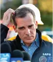  ??  ?? Mayor of Los Angeles Eric Garcetti at the scene