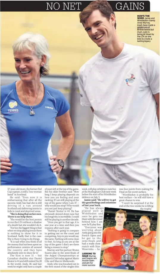  ??  ?? LOOKING TO SOAR Murray and Soares win Aussie Open and aim for more success MUM’S THE WORD