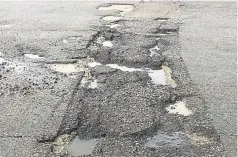  ??  ?? Potholes are generally seen as a symptom to a wider problem with a patch of road