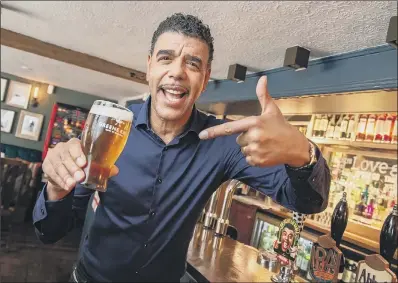  ??  ?? SPECIAL BREW: Sky soccer pundit Chris Kamara helped Greene King to produce a special limited edition beer earlier this year.