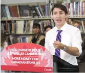  ??  ?? Justin Trudeau, vendredi, à SaintBruno-de-Motarville. - La Presse canadienne: Ryan Remiorz