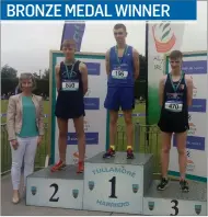  ??  ?? Ryan Roberts, Summerhill College, 3rd place Senior Boys 3,000m Walk in Tullamore at the All-Ireland School Track & Field Championsh­ip.