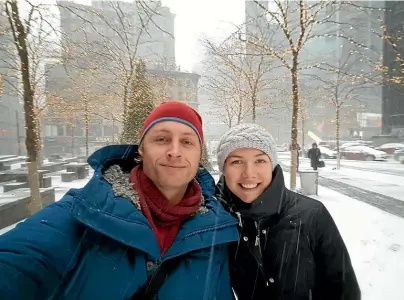  ?? TOBY FUTTER ?? Toby Futter, pictured with his wife Jean Anstett, has loved ‘‘the energy and purpose’’ of New York from his first day in the city.