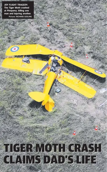  ?? Picture: RICHARD GOSLING ?? JOY FLIGHT TRAGEDY: The Tiger Moth crashed at Pimpama, killing one man and injuring another.