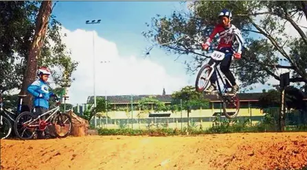  ??  ?? Riding high: Daniel Shauqy performing a stunt during a training session.