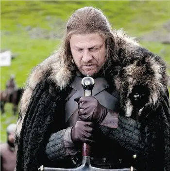  ?? NICK BRIGGS/HBO ?? Game of Thrones had star Sean Bean’s character Eddard (Ned) Stark publicly beheaded.