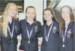  ??  ?? 0 The Mary Erskine freestyle team, from left, Abby Orr, Katy Smith, Niamh Ritchie and Katie Goodburn.