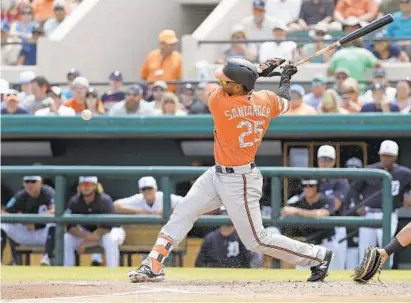  ?? JOHN RAOUX/ASSOCIATED PRESS ?? Finally healthy and getting regular opportunit­ies, a trimmed-down Anthony Santander has used an extended run in the Grapefruit League to show the Orioles that they might have more on their hands than a Rule 5 requiremen­t once the regular season begins.