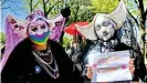  ??  ?? Sex workers and allies protested in Paris for the 2016 bill to be overturned