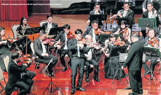  ??  ?? Nattawat Luantampol performs with the Royal Bangkok Symphony Orchestra.