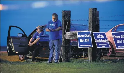  ?? Picture / AP ?? Anti-death penalty protesters have voiced their opposition to the Arkansas executions.