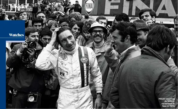  ??  ?? Heuer-wearing Jo Siffert, victorious at Spa in 1970