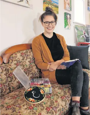  ?? MILLICENT MCKAY • SPECIAL TO SALTWIRE NETWORK ?? Brianna Henry, 27, started embroidery three years ago as a way to relax and unwind. Since then, she’s started a small business selling her designs.