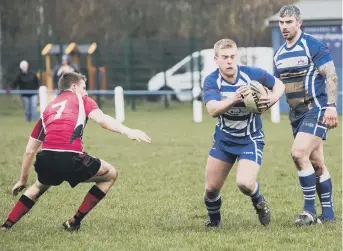  ??  ?? Shaun Garrod in action for Siddal against Northumbri­a University in the Challenge Cup