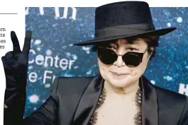  ?? — File photo Washington Post photo ?? Yoko Ono arriving for the 2014 Women’s Leadership Award honouring Stella McCartney at Alice Tully Hall in New York.