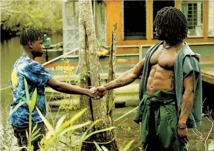  ?? DAN ANDERSON HULU ?? In the film “Bruiser,” Jalyn Hall (left) plays 14-year-old Darious, who begins spending time with a charismati­c drifter named Porter, played by Trevante Rhodes. The film debuted at last year’s Toronto Film Festival and premieres on Hulu on Feb. 24.
