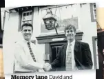  ??  ?? Memory lane David and Goerge Cowan pictured on the day the pub opened its doors