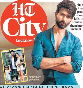  ?? PHOTO: YOGEN SHAH ?? Shahid Kapoor with wife Mira Rajput Kapoor, daughter Misha and son Zain
Tejasswi Prakash; (below) with Karan Kundrra