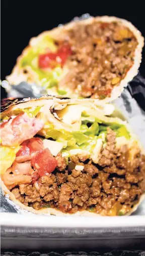  ?? CONTRIBUTE­D PHOTOS ?? For an authentic exotic flavour, the classic Mexican beef burrito will take you across borders.