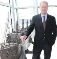  ??  ?? Dr Bob Ballard, at Titanic Belfast, during the launch of the campaign to fund buying the artefacts
