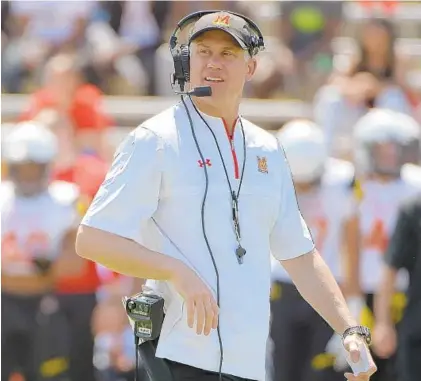  ?? KARL MERTON FERRON/BALTIMORE SUN ?? University of Maryland football coach DJ Durkin had his job back for a day before he was dismissed by the university president.