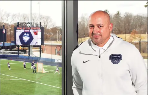  ?? Christian Abraham / Hearst Connecticu­t Media ?? UConn Athletic Director David Benedict t the Joseph J. Morrone Stadium at Rizza Performanc­e Center on the campus in Storrs earlier this month.