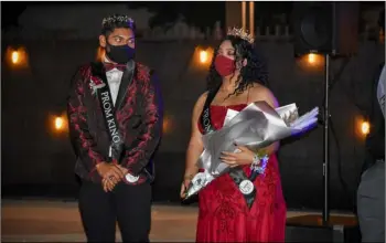  ?? PHOTO CORISSA IBARRA ?? Brawley seniors Richard Torres and Tahjah Fortune were crowned prom king and queen at American Legion Post #60 Saturday night.