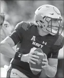  ??  ?? Navy quarterbac­k Zach Abey and his teammates will face Virginia on Dec. 28 in the Military Bowl in Annapolis, Md.