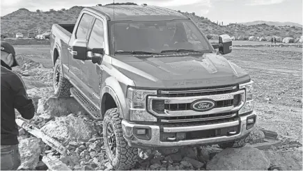  ?? PHOTOS BY MARK PHELAN/USA TODAY NETWORK ?? The 2020 F-250 Tremor has extra equipment for off-roading.