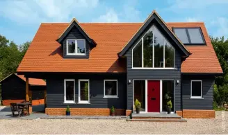  ??  ?? Above: The design for this self build project in Essex was a close collaborat­ion between owner and retired chartered surveyor Peter Granger, who created the initial sketches himself, and the team at Scandiahus. The frame was supplied as a shell build package